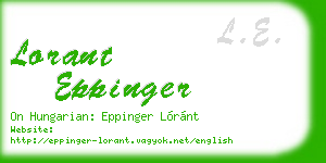 lorant eppinger business card